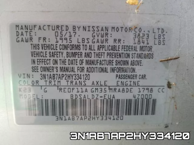 3N1AB7AP2HY334120 фото 2