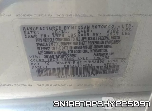 3N1AB7AP3HY225097 фото 10