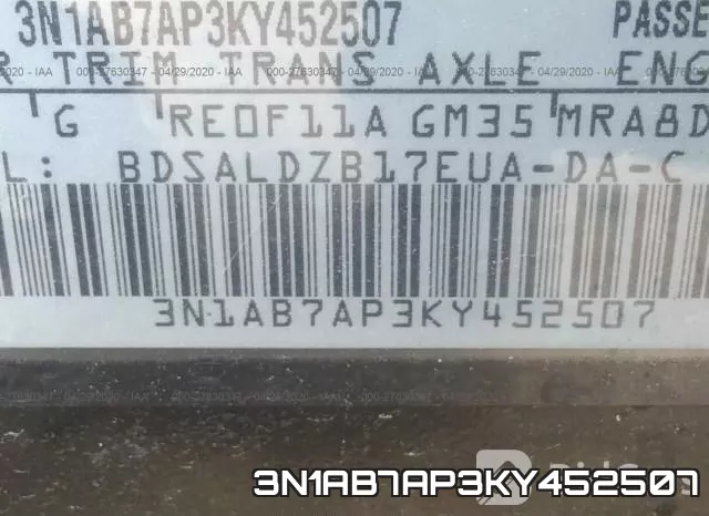 3N1AB7AP3KY452507 фото 10
