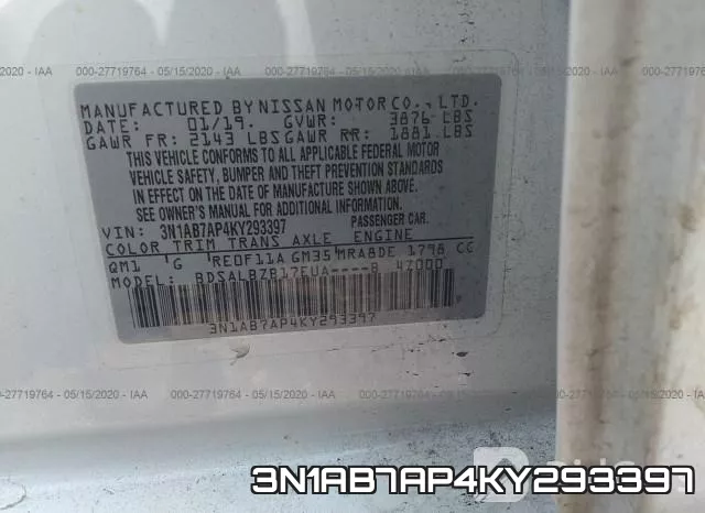 3N1AB7AP4KY293397 фото 10