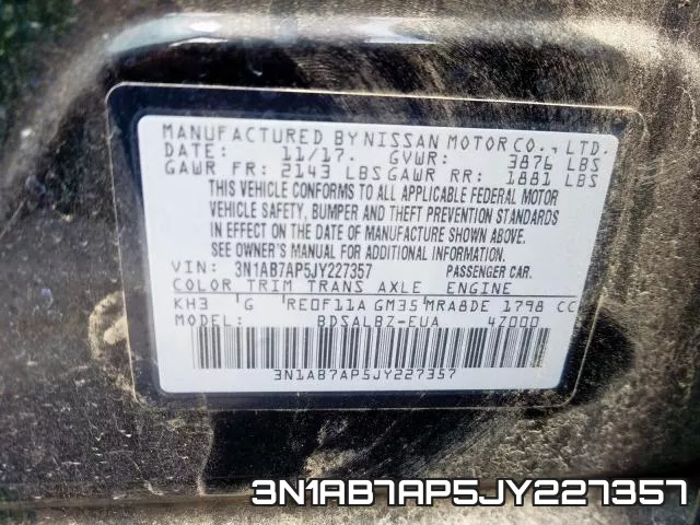 3N1AB7AP5JY227357 фото 2