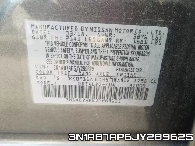 3N1AB7AP6JY289625 фото 2
