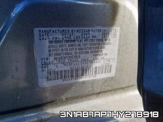 3N1AB7AP7HY278918 фото 2