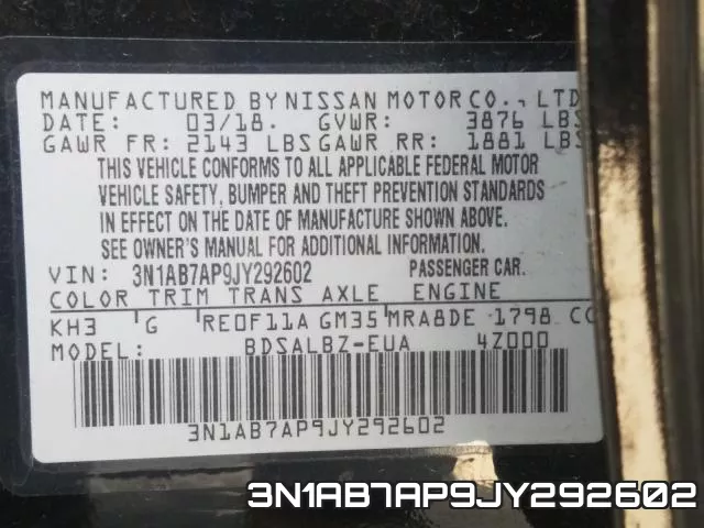 3N1AB7AP9JY292602 фото 2