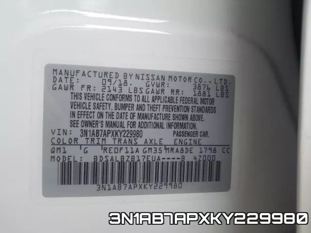 3N1AB7APXKY229980 фото 2