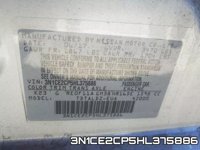 3N1CE2CP5HL375886 фото 2