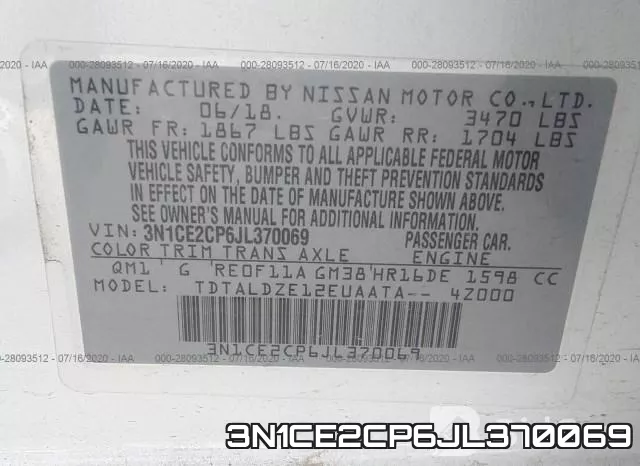 3N1CE2CP6JL370069 фото 10