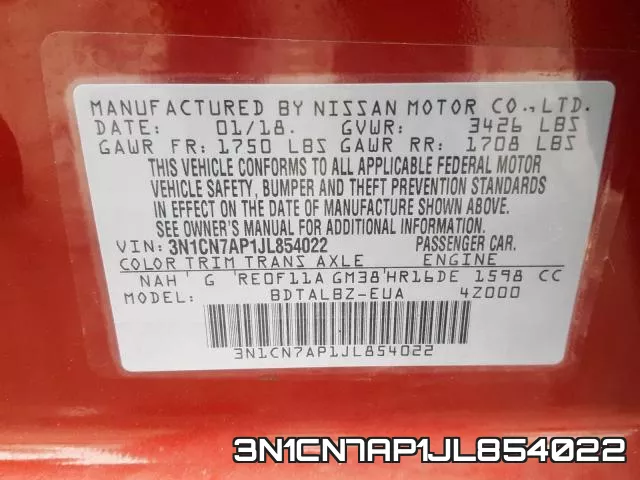 3N1CN7AP1JL854022 фото 2
