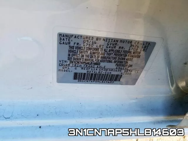 3N1CN7AP5HL814603 фото 2