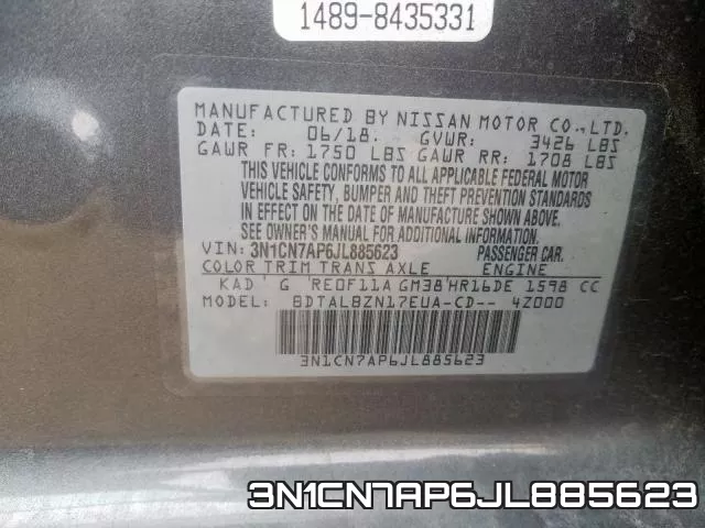 3N1CN7AP6JL885623 фото 2