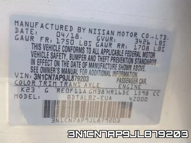 3N1CN7AP9JL879203 фото 2
