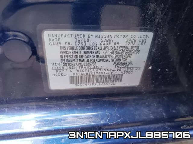 3N1CN7APXJL885706 фото 2