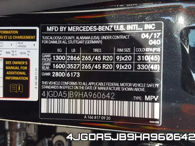4JGDA5JB9HA960642 фото 2