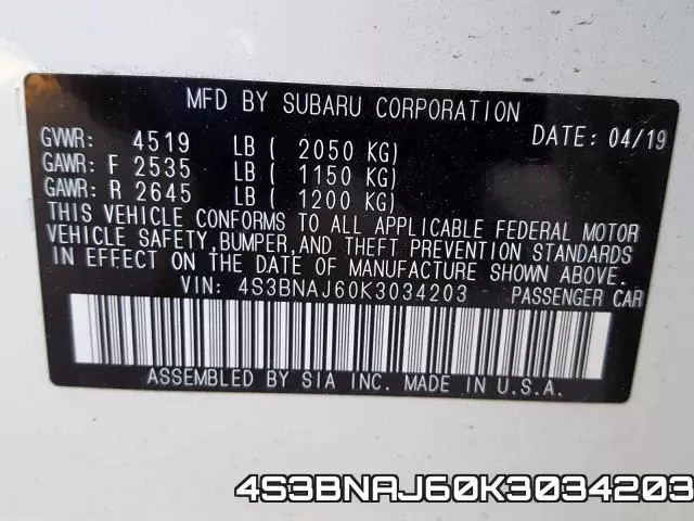 4S3BNAJ60K3034203 фото 2