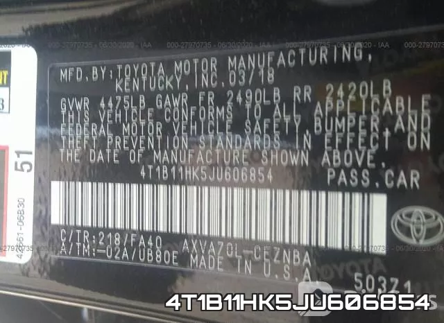 4T1B11HK5JU606854 фото 10