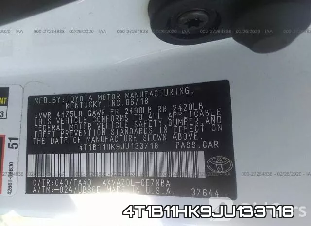 4T1B11HK9JU133718 фото 10