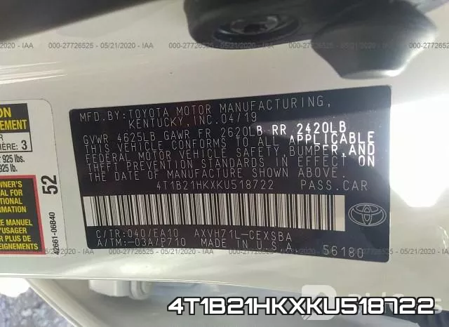 4T1B21HKXKU518722 фото 10