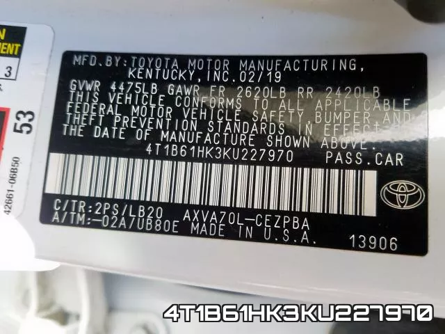 4T1B61HK3KU227970 фото 2