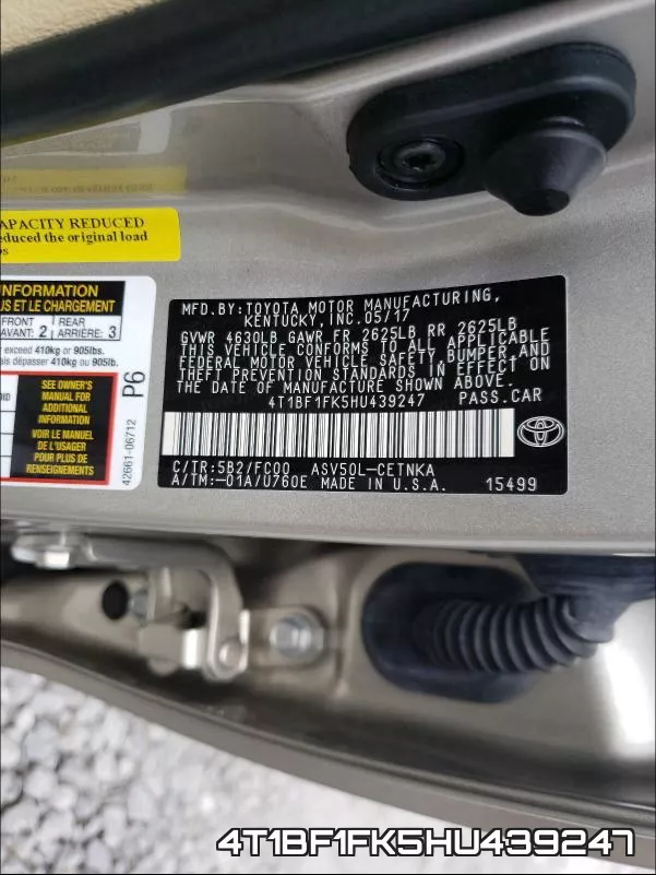 4T1BF1FK5HU439247 фото 2