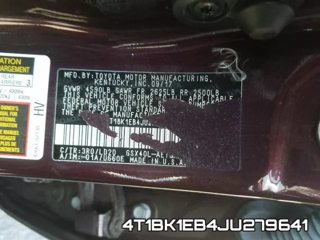 4T1BK1EB4JU279641 фото 2