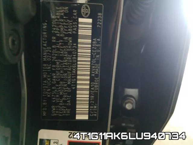 4T1G11AK6LU940734 фото 2