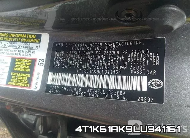4T1K61AK9LU341161 фото 10