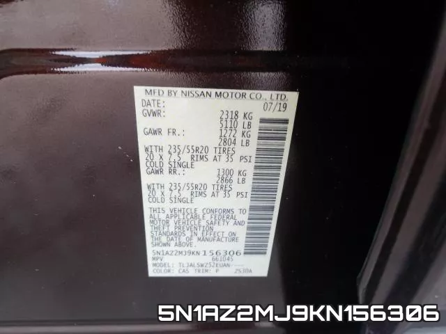 5N1AZ2MJ9KN156306 фото 2