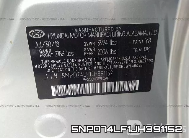 5NPD74LF1JH391152 фото 10