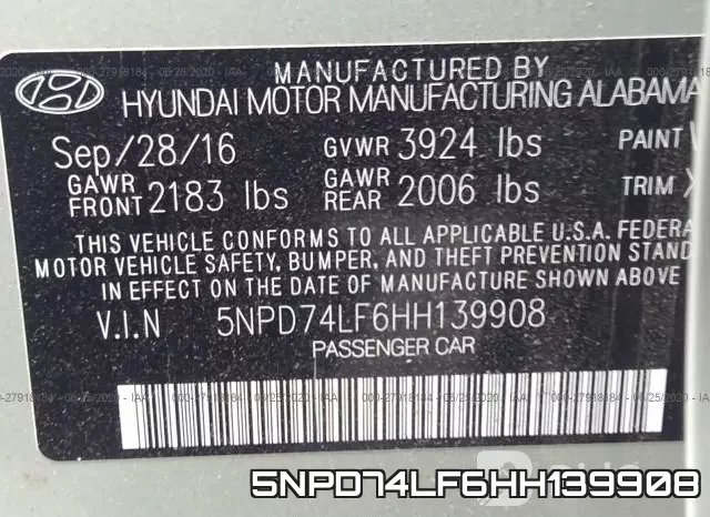5NPD74LF6HH139908 фото 10