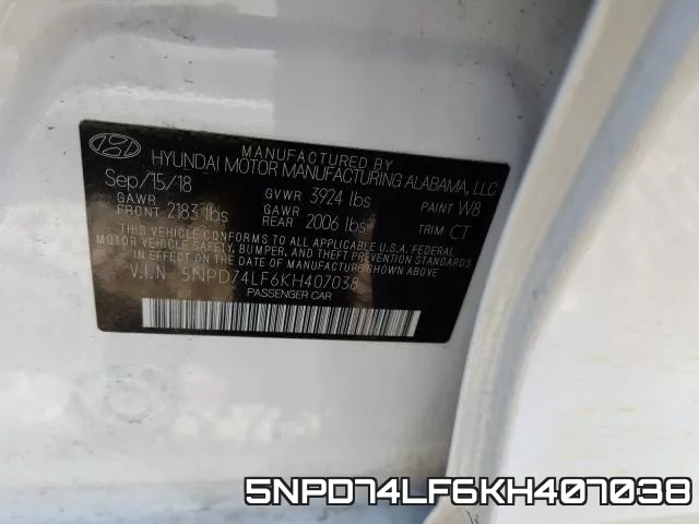5NPD74LF6KH407038 фото 2