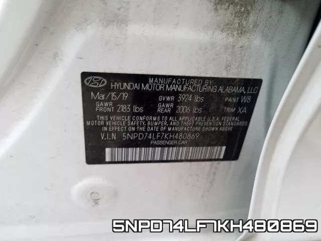 5NPD74LF7KH480869 фото 2
