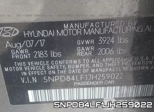 5NPD84LF1JH259022 фото 10