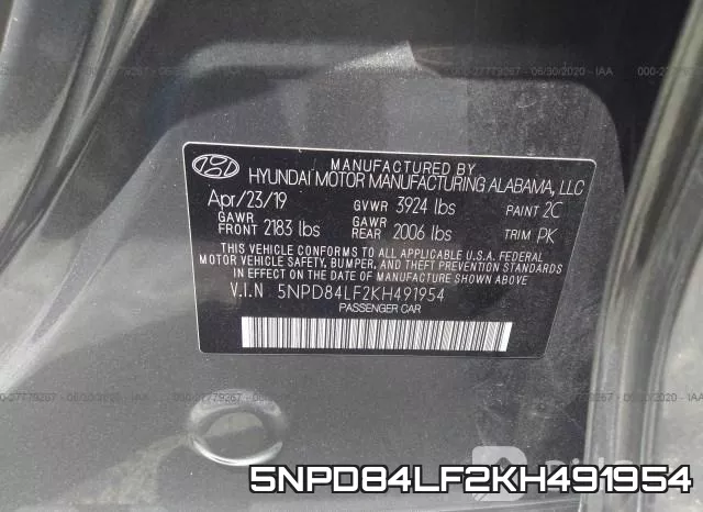 5NPD84LF2KH491954 фото 10