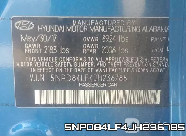 5NPD84LF4JH236785 фото 10