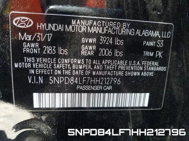 5NPD84LF7HH212796 фото 2