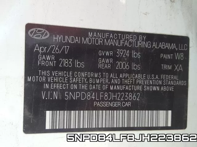 5NPD84LF8JH223862 фото 2