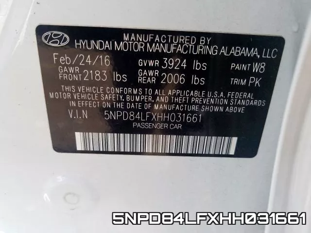 5NPD84LFXHH031661 фото 2