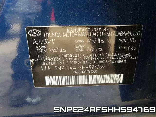 5NPE24AF5HH594769 фото 2