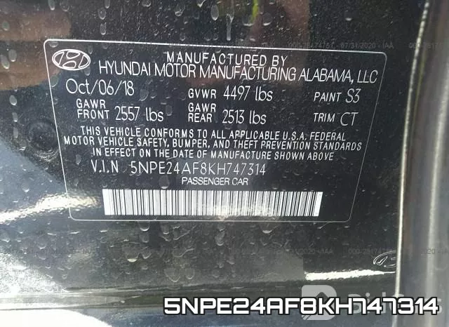 5NPE24AF8KH747314 фото 10