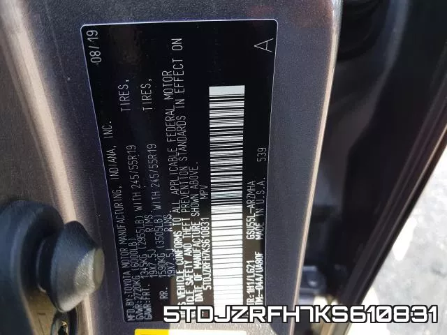 5TDJZRFH7KS610831 фото 2
