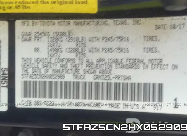 5TFAZ5CN2HX052909 фото 10