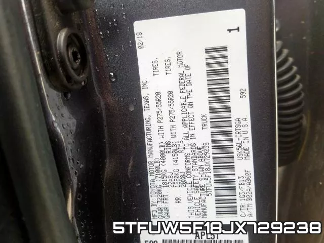 5TFUW5F18JX729238 фото 2