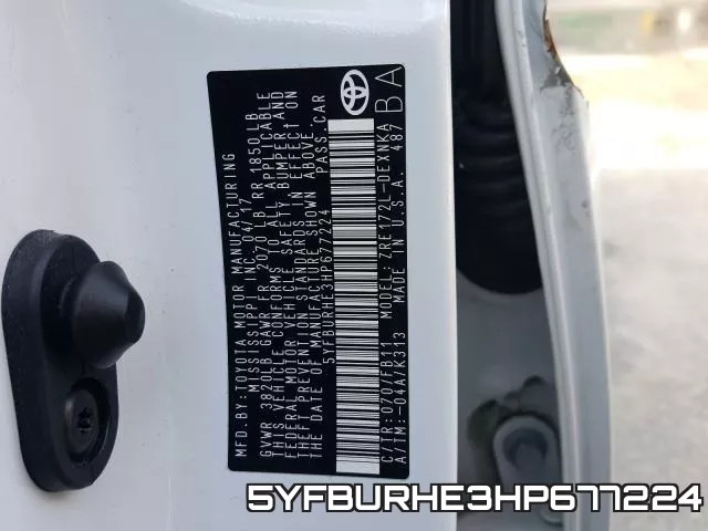 5YFBURHE3HP677224 фото 2