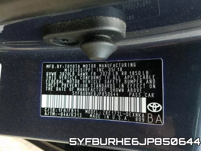 5YFBURHE6JP850644 фото 2