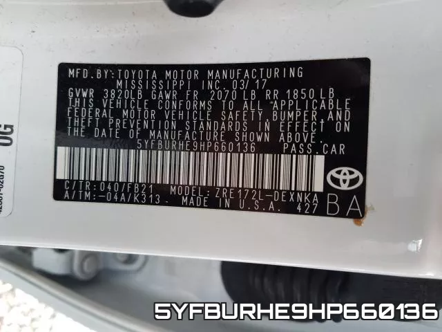 5YFBURHE9HP660136 фото 2