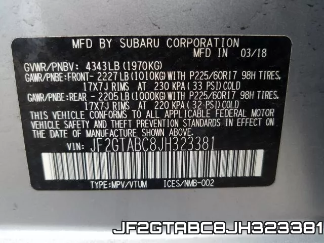 JF2GTABC8JH323381 фото 2
