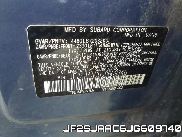 JF2SJAAC6JG609740 фото 2