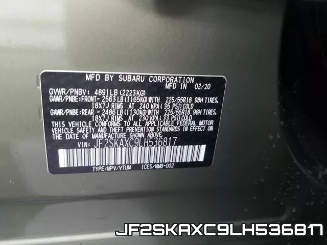 JF2SKAXC9LH536817 фото 2