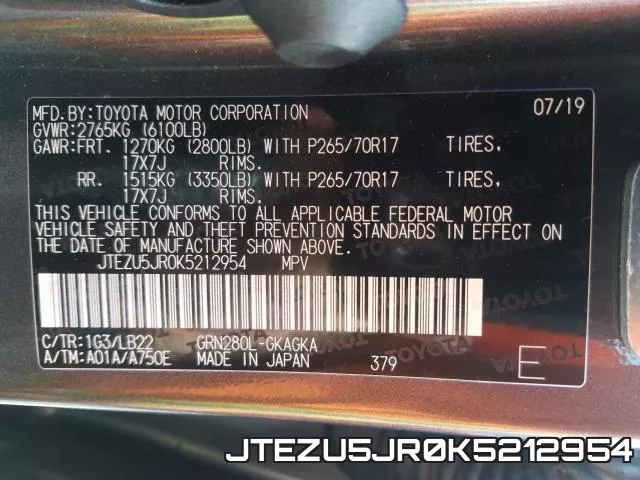 JTEZU5JR0K5212954 фото 2