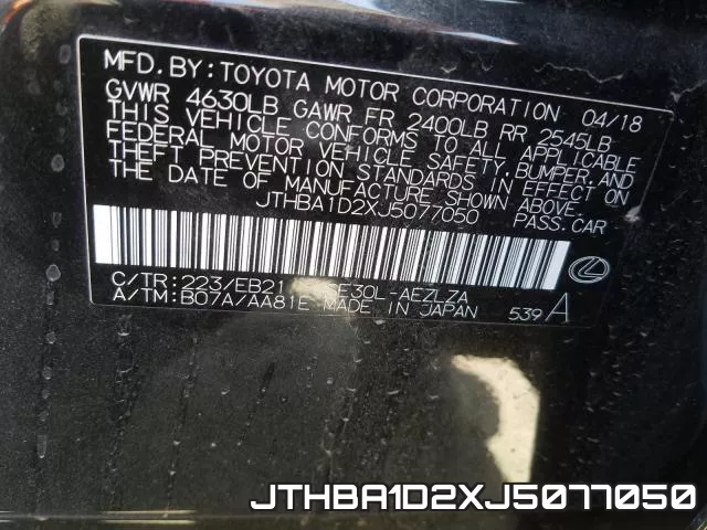 JTHBA1D2XJ5077050 фото 2
